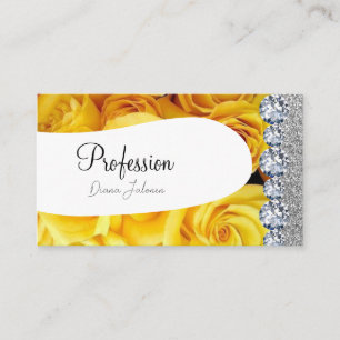 Carte De Visite Jaune Parties scintillant Chic Gold Artiste Rose O