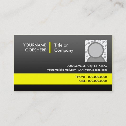 Carte De Visite jaune professionnel 2 (Devant)
