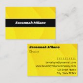 Carte de visite Jaune professionnel moderne (Devant / Derrière)
