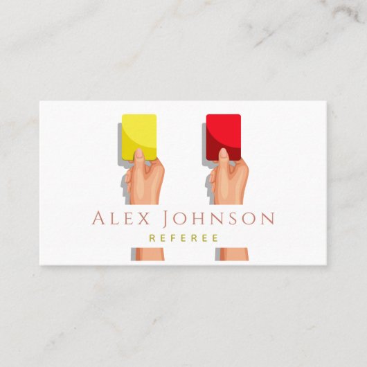 Carte De Visite Jaune Red Card Soccer arbitre Sport Jeu Ref (Devant)