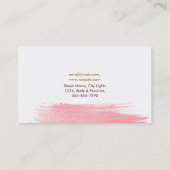 Carte De Visite Jaune rose élégant d'abrégé sur moderne aquarelle (Dos)