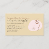 Carte De Visite Jaune rose neutre esthétique visage beauté peau (Dos)