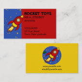 Carte de visite jaune rouge fusée (Devant / Derrière)