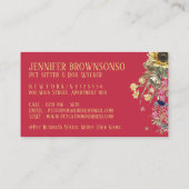 Carte De Visite Jaune rouge tournesol chien Walker chat Grooming P (Dos)