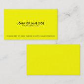 Carte De Visite jaune simple (Devant / Derrière)