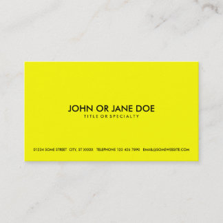 Carte De Visite jaune simple