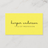 Carte De Visite Jaune Simple Moderne Professionnel (Devant)