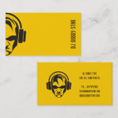 Carte De Visite Jaune simple professionnel DJ avec le logo (Devant / Derrière)