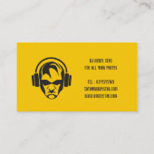 Carte De Visite Jaune simple professionnel DJ avec le logo (Dos)