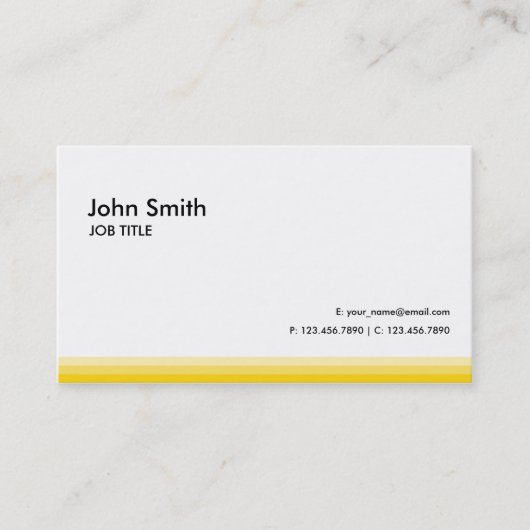 Carte De Visite Jaune simple professionnel moderne (Devant)