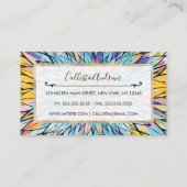 Carte De Visite Jaune Summery Rose Floral Art Line Peint (Dos)