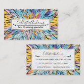 Carte De Visite Jaune Summery Rose Floral Art Line Peint (Devant / Derrière)