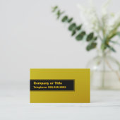 Carte De Visite Jaune sur le noir sur le jaune (Debout devant)