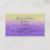 Carte De Visite Jaune tendance et violet clair abstrait (Dos)