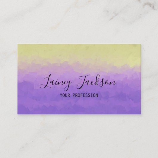 Carte De Visite Jaune tendance et violet clair abstrait (Devant)