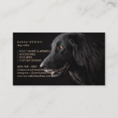 Carte De Visite Jaune Texte Animaux de compagnie Groomer Black Lab (Dos)