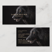 Carte De Visite Jaune Texte Animaux de compagnie Groomer Black Lab (Devant / Derrière)