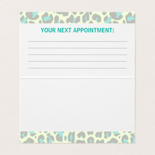 Carte De Visite Jaune Turquoise Empreinte de léopard Rockabilly Mo (Intérieur déplié)