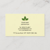 Carte De Visite Jaune Vert Clair Élégant & Bleu Ciel (Dos)