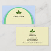 Carte De Visite Jaune Vert Clair Élégant & Bleu Ciel (Devant / Derrière)