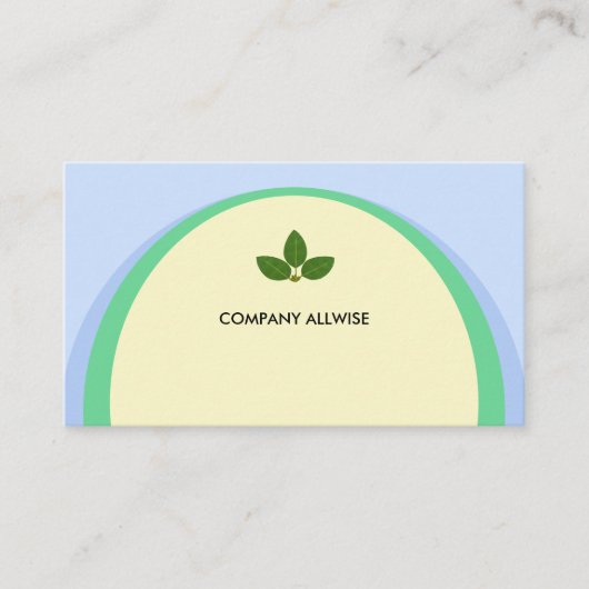 Carte De Visite Jaune Vert Clair Élégant & Bleu Ciel (Devant)