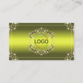 Carte De Visite Jaune vert décoratif avec logo oculaire (Devant)