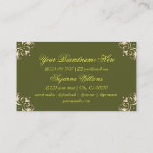 Carte De Visite Jaune vert décoratif avec logo oculaire (Dos)