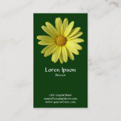 Carte De Visite Jaune - Vert foncé (Dos)