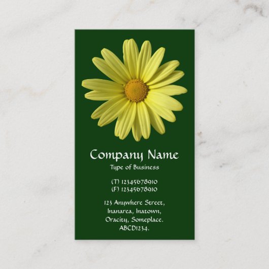 Carte De Visite Jaune - Vert foncé (Devant)