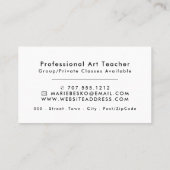 Carte De Visite Jazzy Graffiti Art, professeur d'art (Dos)