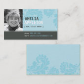 CARTE DE VISITE :: jazzy photo aqua bleu (Devant / Derrière)