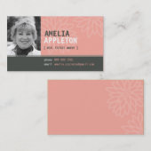 CARTE DE VISITE :: jazzy photo corail rose (Devant / Derrière)