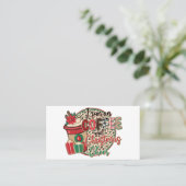 Carte De Visite Je Cours Sur Le Café Et La Soirée De Noël (Debout devant)