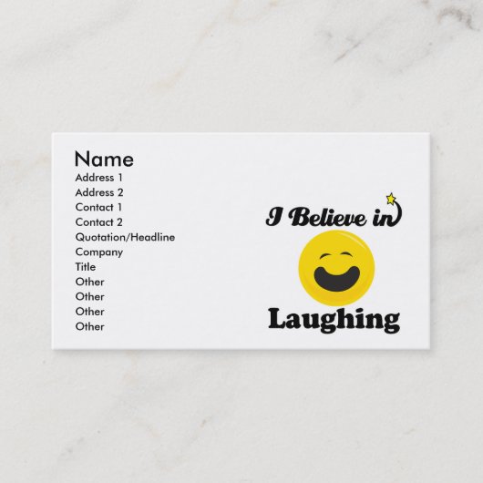 Carte De Visite je crois à rire (Devant)