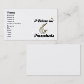 Carte De Visite je crois aux narvals (Devant / Derrière)