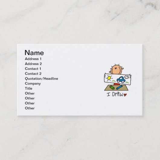 Carte De Visite Je Dessine (Devant)