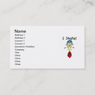 Carte De Visite Je fais du skateboard Girl