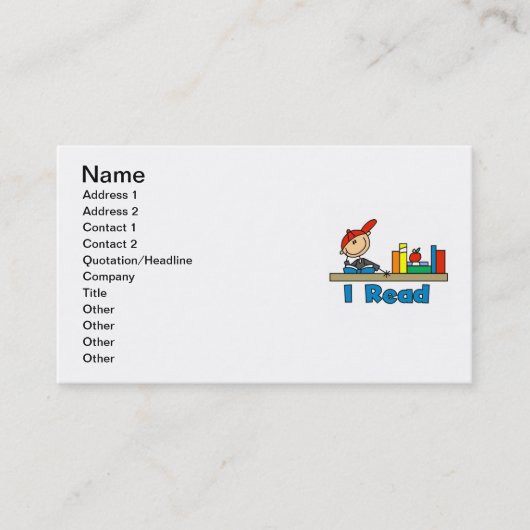 Carte De Visite Je lis (Devant)