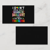 Carte De Visite Je Ne Parle Pas Beaucoup D'Autisme Autiste brillan (Devant / Derrière)