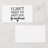 Carte De Visite Je ne peux pas attendre de vous rencontrer Grosses (Devant / Derrière)
