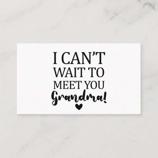 Carte De Visite Je ne peux pas attendre de vous rencontrer Grosses (Devant)