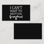 Carte De Visite Je ne peux pas attendre de vous rencontrer Grosses (Devant / Derrière)