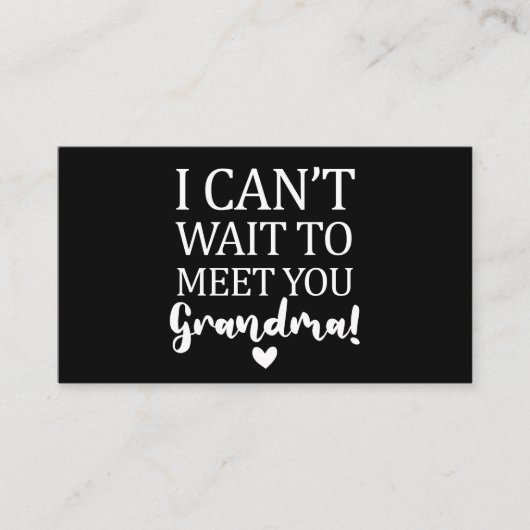 Carte De Visite Je ne peux pas attendre de vous rencontrer Grosses (Devant)