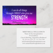 Carte De Visite JE PEUX FAIRE TOUTES LES CHOSES | Philippiens 4:13 (Devant / Derrière)