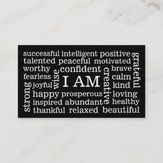 Carte De Visite JE SUIS des affirmations positives pour la santé