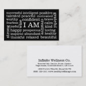 Carte De Visite JE SUIS des affirmations positives pour la santé (Devant / Derrière)