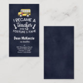 Carte De Visite Je suis devenu enseignant (Devant / Derrière)
