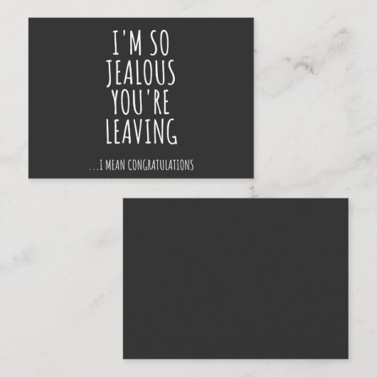 Carte De Visite Je suis si jalouse que tu pars (Devant / Derrière)