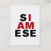 CARTE DE VISITE JE SUIS SIAMESE (Dos)