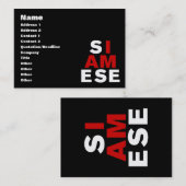 CARTE DE VISITE JE SUIS SIAMESE (Devant / Derrière)